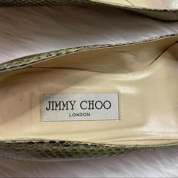 Jimmy Choo Snake-print Leather Kitten Heel - Picture 3 of 11